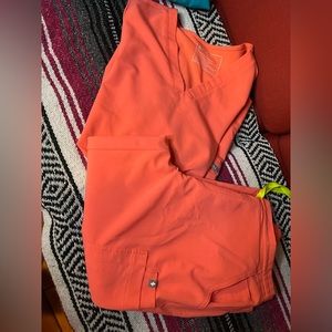 Fig scrubs,size Medium petite, color coral
